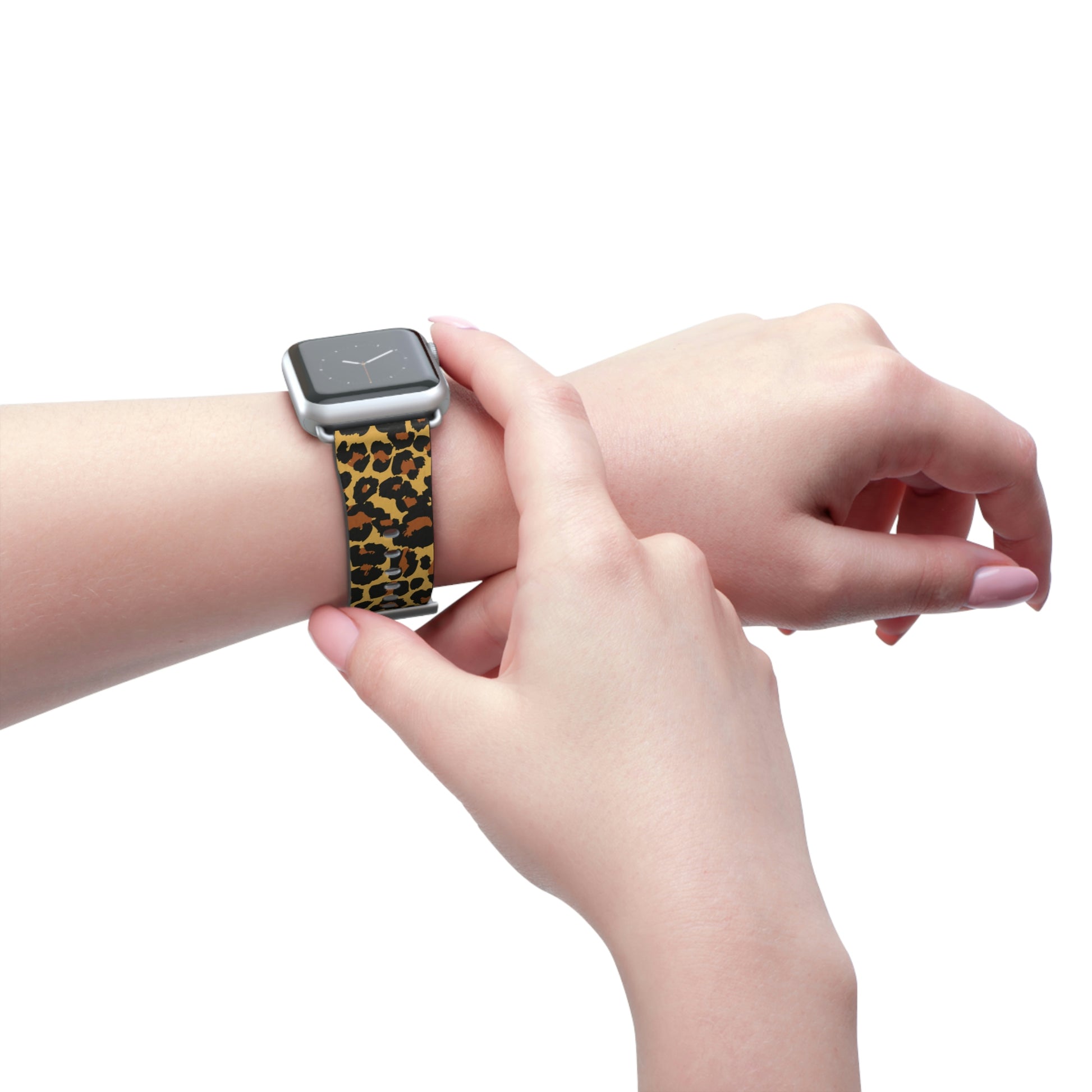 Leopard Apple Watch Band, Cheetah Print Designer Vegan Faux Leather Straps 38mm 40mm 42mm 44mm Size Series 1 2 3 4 5 6 7 SE Women Starcove Fashion