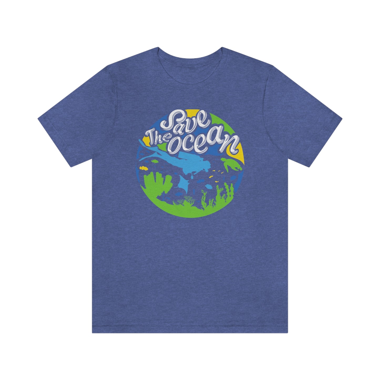 Save The Ocean Tshirt, Diving Conservation Turtles Sea Art Environmental Men Women Adult Aesthetic Graphic Crewneck Tee Shirt Top