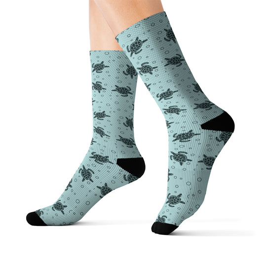 Sea Turtle Socks, Ocean Beach Crew 3D Sublimation Women Men Designer Fun Novelty Cool Crazy Casual Cute Unique Dress Starcove Fashion