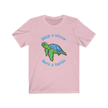 Skip A Straw Save A Turtle Shirt, Sea Turtle Beach Ocean Lover Gift Aesthetic Short Sleeve Adult T-Shirt Starcove Fashion