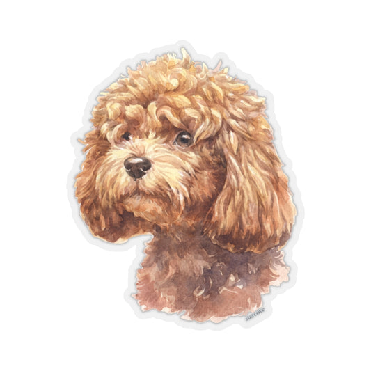 Poodle Dog Sticker, Watercolor Laptop Decal Vinyl Cute Waterbottle Tumbler Car Waterproof Bumper Aesthetic Die Cut Wall Mural Starcove Fashion