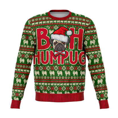 Pug Ugly Christmas Sweater, Pugs Dog Bah Humpug Funny Print Party Cotton Crewneck Sweatshirt Xmas Holiday Men Women Christmas Gift Plus Size Starcove Fashion