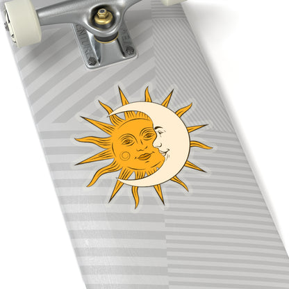 Sun Moon Sticker, Celestial Boho Laptop Decal Vinyl Cute Waterbottle Tumbler Car Waterproof Bumper Aesthetic Die Cut Wall Mural Starcove Fashion
