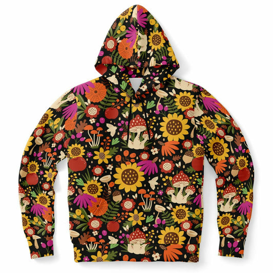 Mushroom Hoodie, Sunflower Floral Birds Pullover Men Women Adult Aesthetic Graphic Cotton Hooded Sweatshirt with Pockets Starcove Fashion
