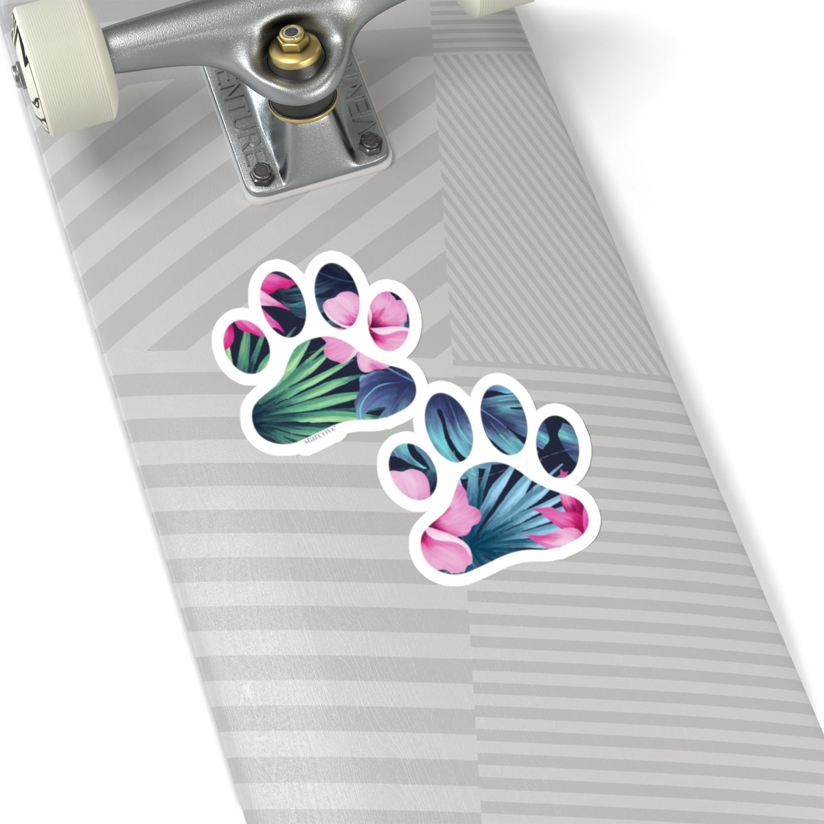 Tropical Dog Paw Print Sticker, Cute Floral Leafs Lover Decal Bumper Car Laptop I love Pets Mom Animal Vinyl  Laptop Gift Starcove Fashion