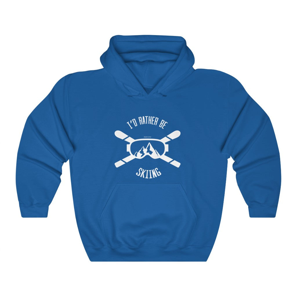 I'd Rather be Skiing Hoodie, Funny Snow Ski Gift Skier Slopes Mountain Pullover Hooded Sweatshirt Winter Sports Starcove Fashion