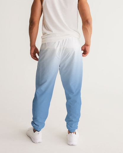 Blue White Ombre Men Track Pants, Tie Dye Gradient Zip Pockets Quick Dry Mesh Lining Lightweight Elastic Waist Windbreaker Joggers Bottoms