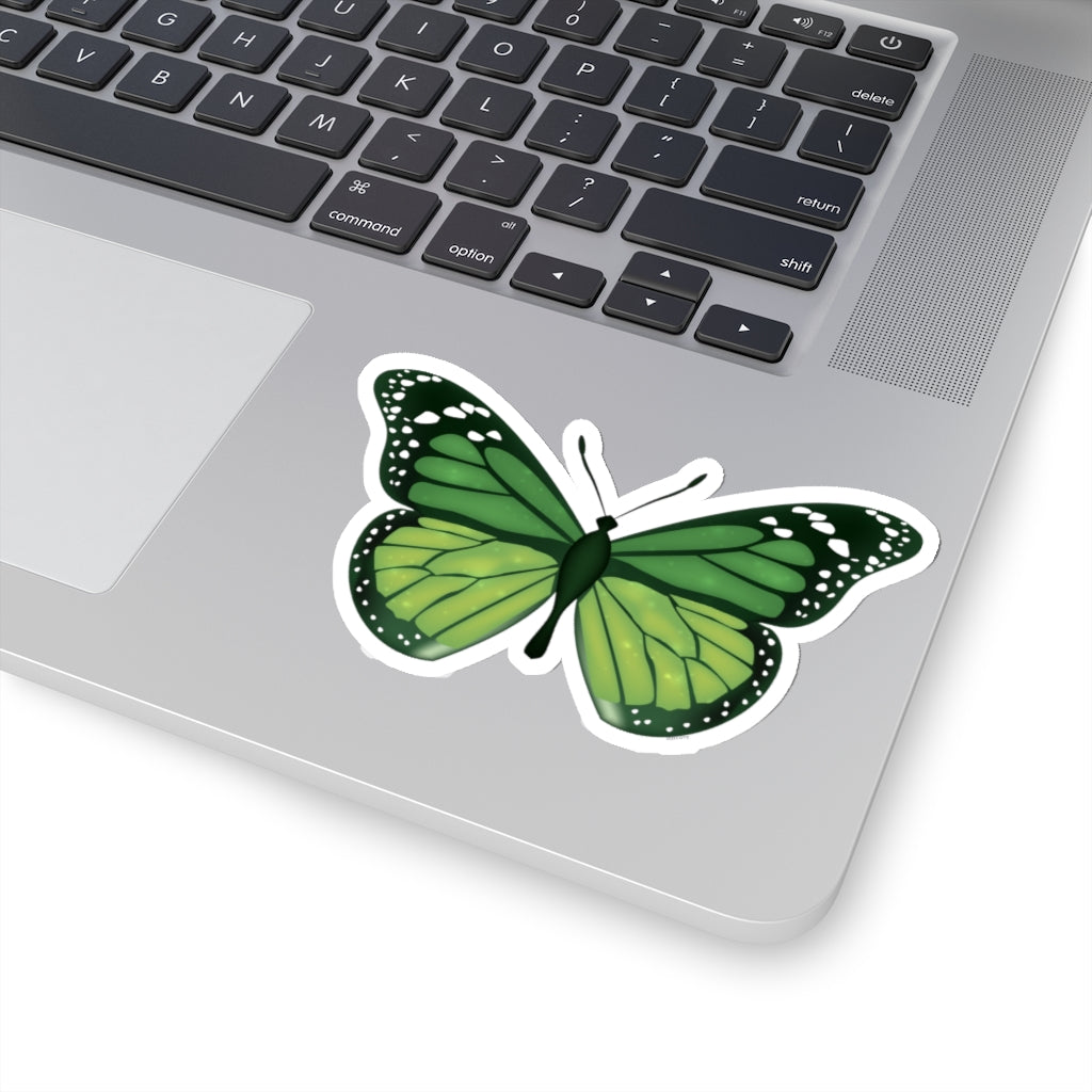 Green Monarch Butterfly Sticker, Animal Insect Cute Decal Label Phone Macbook Small Large Cool Art Computer Hydro Flask Starcove Fashion