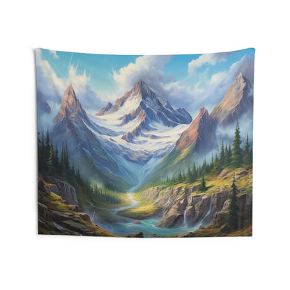 Mountain Art Tapestry, Nature Trees Wall Hanging Landscape Indoor Aesthetic Large Small Decor Home College Dorm Room Starcove Fashion