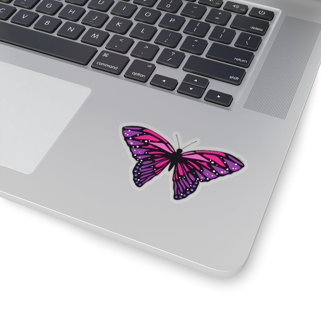 Pink Purple Butterfly Sticker, Animal Laptop Decal Vinyl Cute Waterbottle Tumbler Car Bumper Aesthetic Die Cut Wall Mural Starcove Fashion