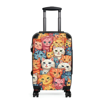 Cats Suitcase Luggage, Kittens Carry On With 4 Wheels Cabin Travel Small Large Set Rolling Spinner Lock Designer Hard Shell Case