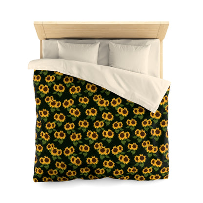 Sunflower Duvet Cover, Yellow Flowers Floral Microfiber Full Queen Twin Unique Vibrant Bed Cover Modern Home Bedding Bedroom Decor Starcove Fashion