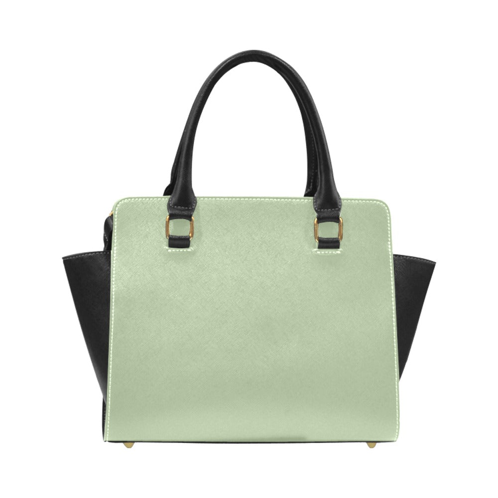 Sage Green Purse Handbag, Olive Vintage Vegan Leather Designer Women Satchel Top Zip Handle Bag Shoulder Strap Crossbody Starcove Fashion