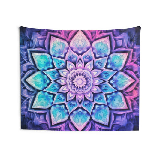 Tie Dye Mandala Tapestry, Purple Boho Wall Art Hanging Landscape Indoor Aesthetic Large Small Bedroom College Dorm Room Starcove Fashion