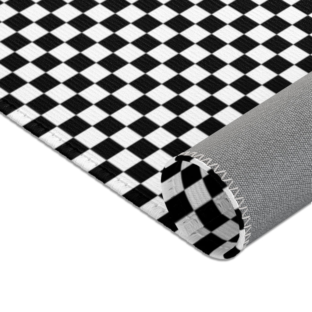 Checkered Area Rug Carpet, Black White Checkerboard Check Home Floor Decor 2x3 4x6 3x5 Designer Kids  Room Design Decorative Patio Mat Starcove Fashion