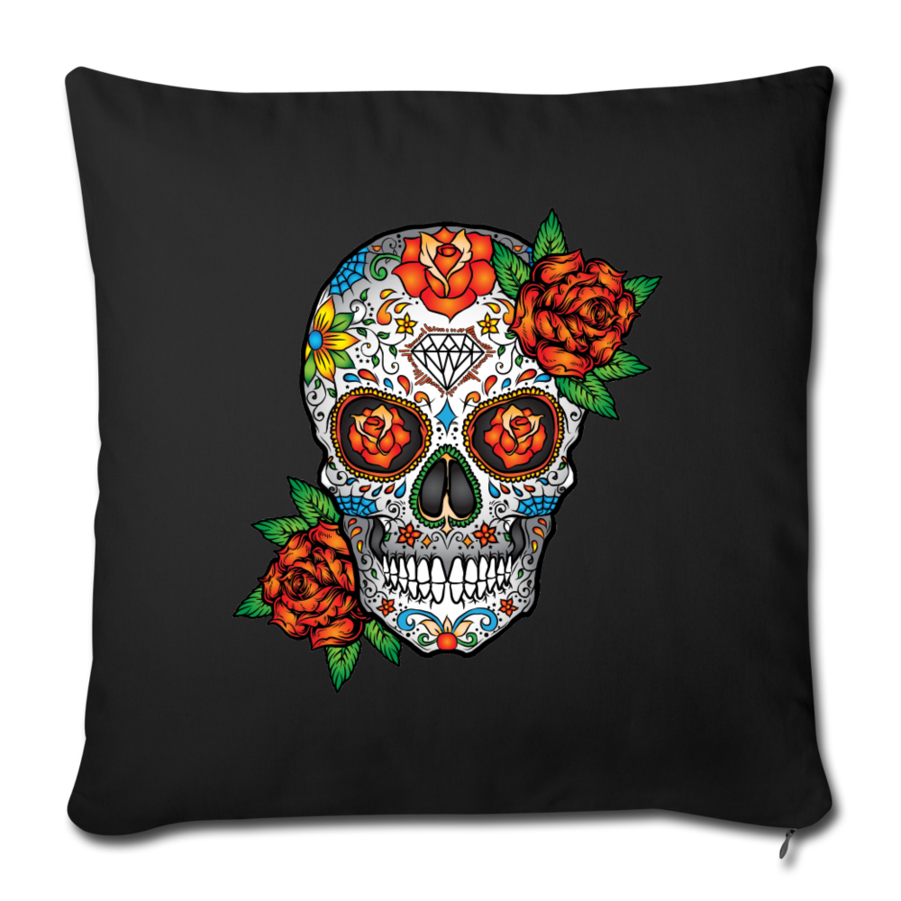 Sugar Skull Decor, Retro Colorful Floral Mexican Day of the Dead Halloween Throw Pillow Cotton Cushion Cover 18” x 18” Starcove Fashion