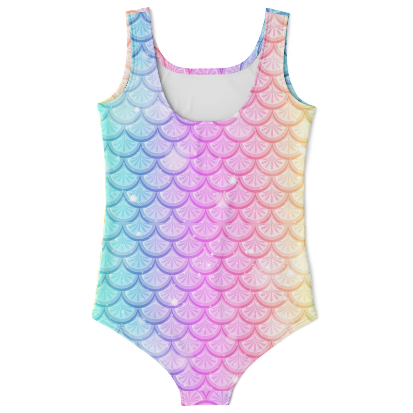 Rainbow Mermaid Little Girl Kids Swimsuits w Liner (2T - 7), Ombre Tie Dye Scales Toddler One Piece Bathing Suit Swimming Swim Swimwear Starcove Fashion