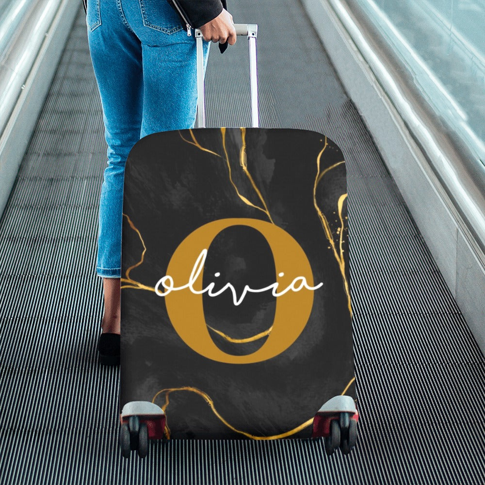 Personalized Luggage Cover, Custom Name Text Monogram Aesthetic Print  Suitcase Bag Protector Travel Customized Wrap Small Large Gift