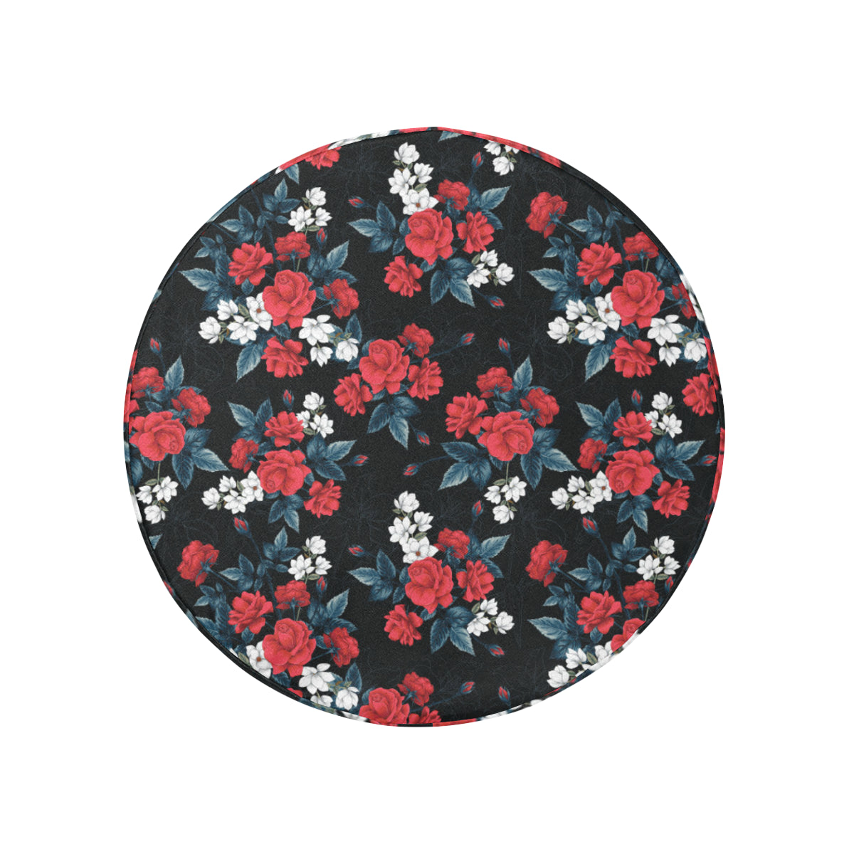 Rose Flowers Spare Tire Cover, Red Floral Roses Black Wheel Auto Back Up Camera Hole Unique Design Women Back RV Trailer Feminine Starcove Fashion