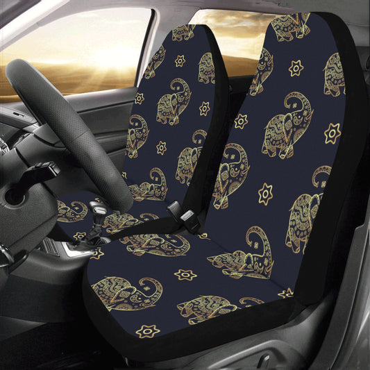 Elephant Car Seat Covers Set of 2pcs, Ethnic Boho Mandala Gold Seat Cover Cute Front Seat Covers, Car SUV Vans Seat Protector Accessory Starcove Fashion