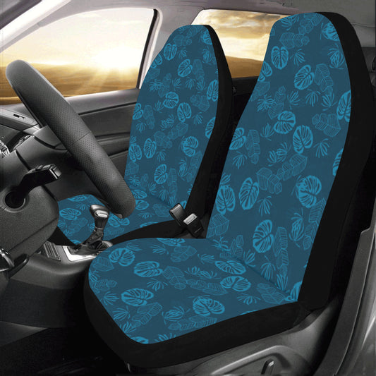 Blue Leaves Car Seat Covers 2 pc, Tropical Pattern Front Seat Covers, Car SUV Vans Seat Protector Accessory Starcove Fashion