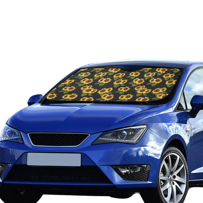 Sunflower Windshield Sun Shade, Flower Car Accessories Auto Protector Front Window Visor Screen Decor 55" x 29.53"