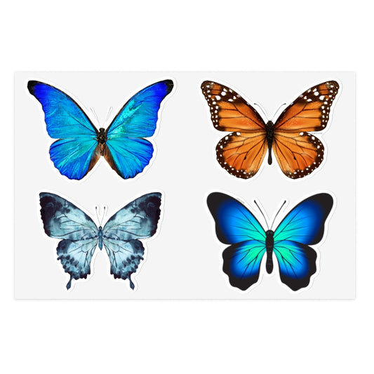 Butterfly Sticker Sheets Set,  Blue Orange Monarch Realistic Aesthetic Cute Wall Decal Pack Car Decor Vinyl Water Proof Die Cut Starcove Fashion