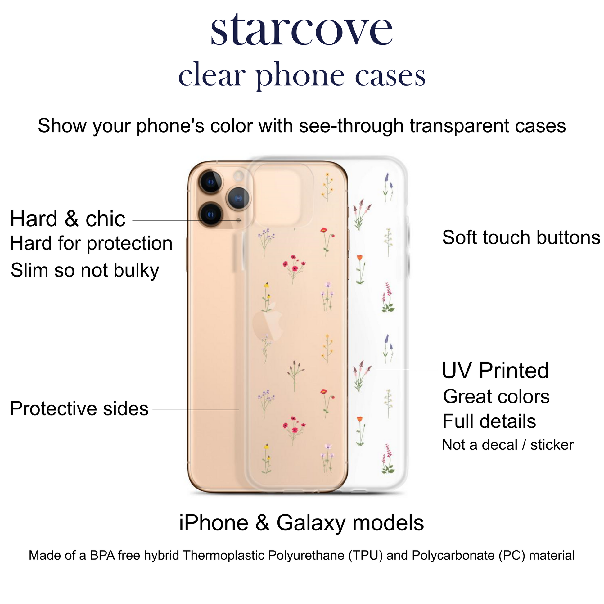 Clear Wildflowers iPhone 16 15 14 13 12 Pro Max Case, Transparent Cute Nature Flower Floral Print iPhone 11 Mini SE XS XR X 7 8 Cell Cover iPhone 13 Clear Wildflowers iPhone 16 15 14 13 12 Pro Max Case, Transparent Cute Nature Flower Floral Print iPhone 11 Mini SE XS XR X 7 8 Cell Cover iPhone 13