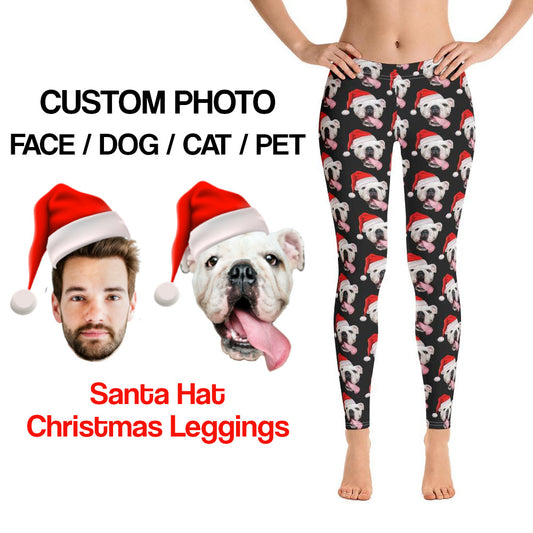 Custom Dog Face Leggings, Personalized Photo Cat Pet Women Yoga Pants Gift For Her Funny Selfie Fitness Gym Birthday Party Ugly Christmas Starcove Fashion