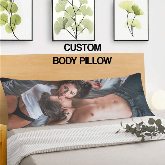 Custom Body Pillow Case, Personalized Long Large Face Pillowcase Photo Picture Image Print Name Throw Decorative Cover