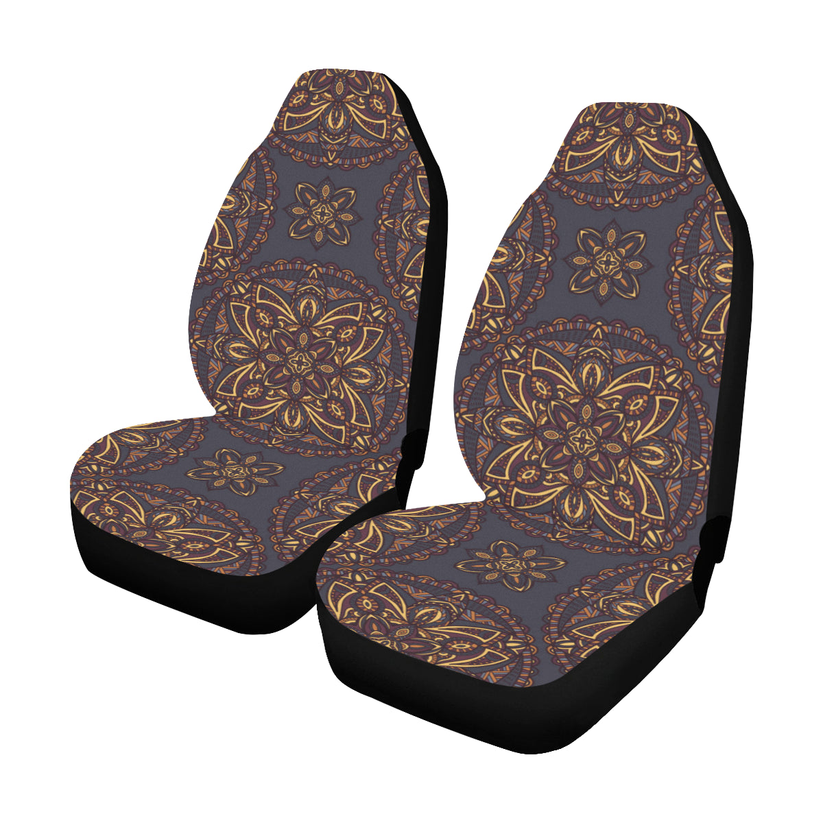 Mandala Boho Car Seat Covers 2 pc, Tribal Indian Pattern Bohemian Oriental Art Front Seat Covers, Car SUV Seat Protector Accessory Decor Starcove Fashion