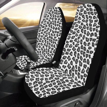 Snow Leopard Car Seat Covers for Vehicle 2 pc, Animal Print Black Pattern Front Seat Covers, Car SUV Gift Her Protector Accessory Decoration Starcove Fashion