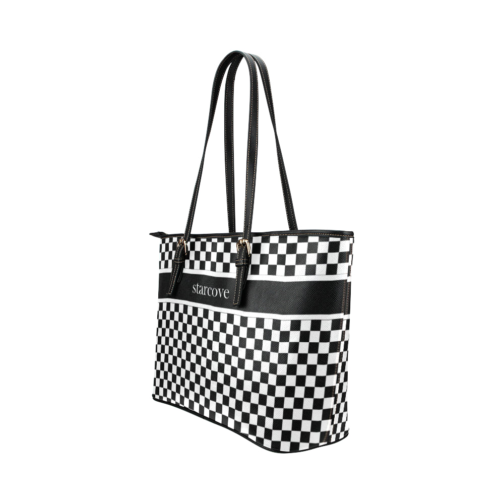 Checkered Handbag Designer Inspired Vegan Leather Tote Bags
