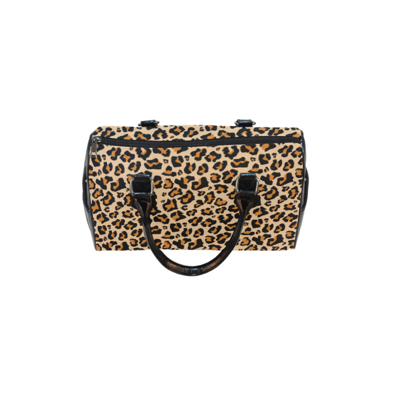 Leopard Print Purse Handbag, Animal Cheetah Canvas and Leather Top Han ...