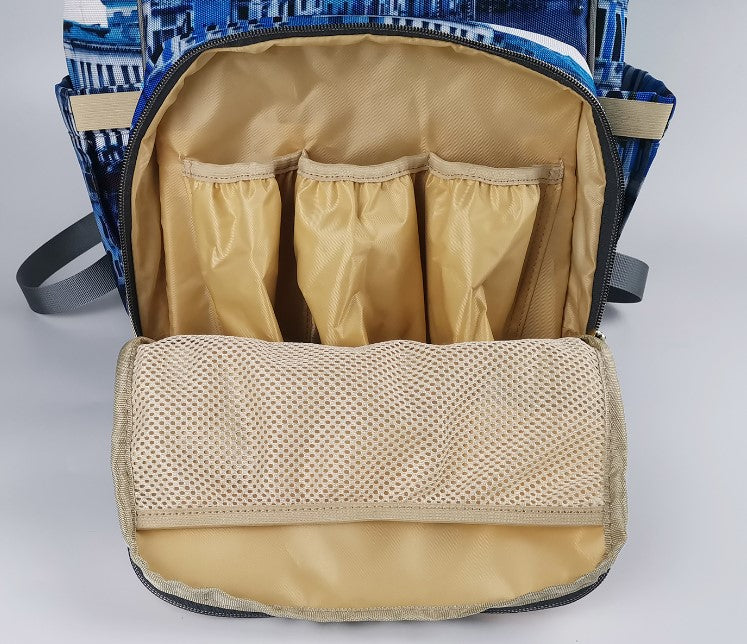 Snow Leopard Diaper Bag Backpack, Animal Print Baby Girl Waterproof Insulated Pockets Stylish Mom Designer Men Women Starcove Fashion