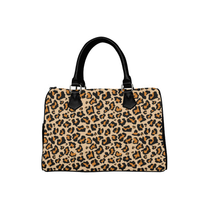 Leopard Print Purse Handbag, Animal Cheetah, Canvas and Leather Barrel Type Designer Accessory Bag Gift Starcove Fashion