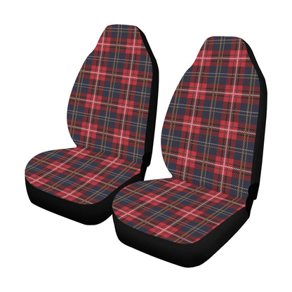 Buffalo Plaid Car Seat Covers 2 pc, Black and Red Tartan Pattern Check Lumberjack Front Seat Covers, Car SUV Seat Protector Accessory Starcove Fashion