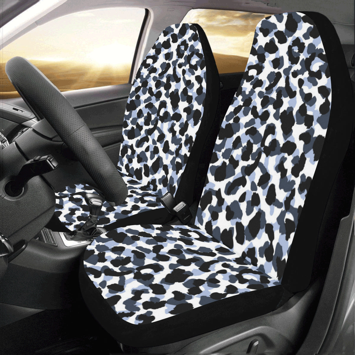 Leopard Car Seat Covers for Vehicle 2 pc, Animal Print Cheetah Pattern Front Seat Covers, Car SUV Gift Her Protector Accessory Decoration Starcove Fashion
