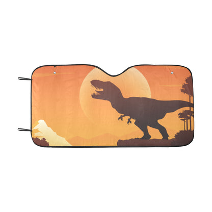 Dinosaur Windshield Sun Shade, Sunset T-Rex Dino Car Accessories Auto Cover Protector Window Visor Screen Decor 55" x 29.53"