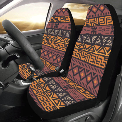 Brown Boho Chic Car Seat Covers Pair (2), Bohemian Aztec Front Seat Cover Protector Accessory Pattern Ethnic Tribal Mexican Art Bohemian SUV Starcove Fashion