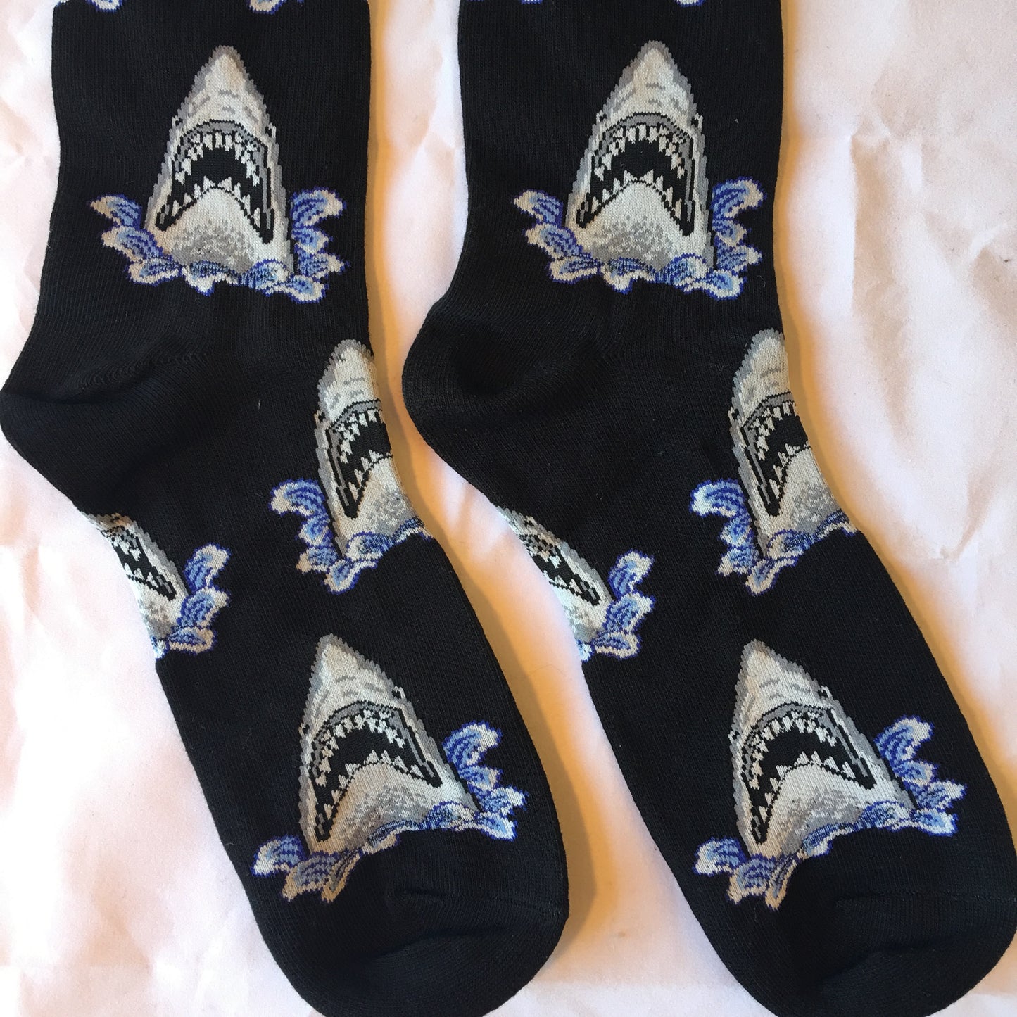 Shark Socks, Fun Animal Socks, Fun Black Crew Shark Attack Cotton Socks, Men Women Funny Socks Starcove Fashion