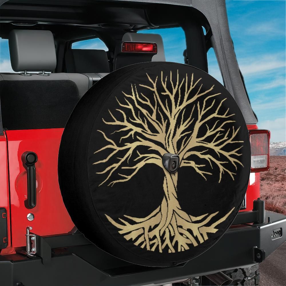 Tree Of Life Spare Tire Cover, Branches Wheel Custom Unique Design Back Camera Hole Truck SUV RV Off Road Men Women Lover Gift