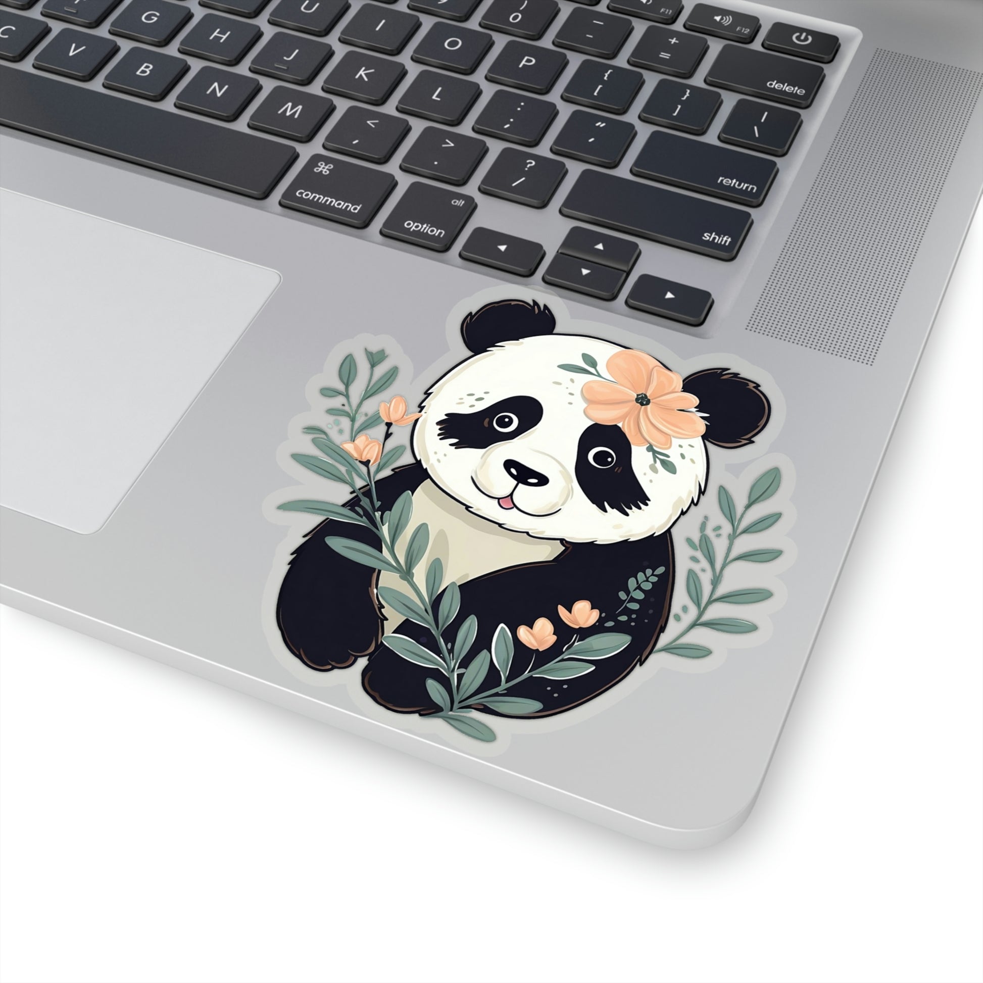Panda Sticker, Animal Bear Bamboo Floral Art Laptop Decal Vinyl Cute Waterbottle Tumbler Car Waterproof Bumper Die Cut Wall Clear Starcove Fashion