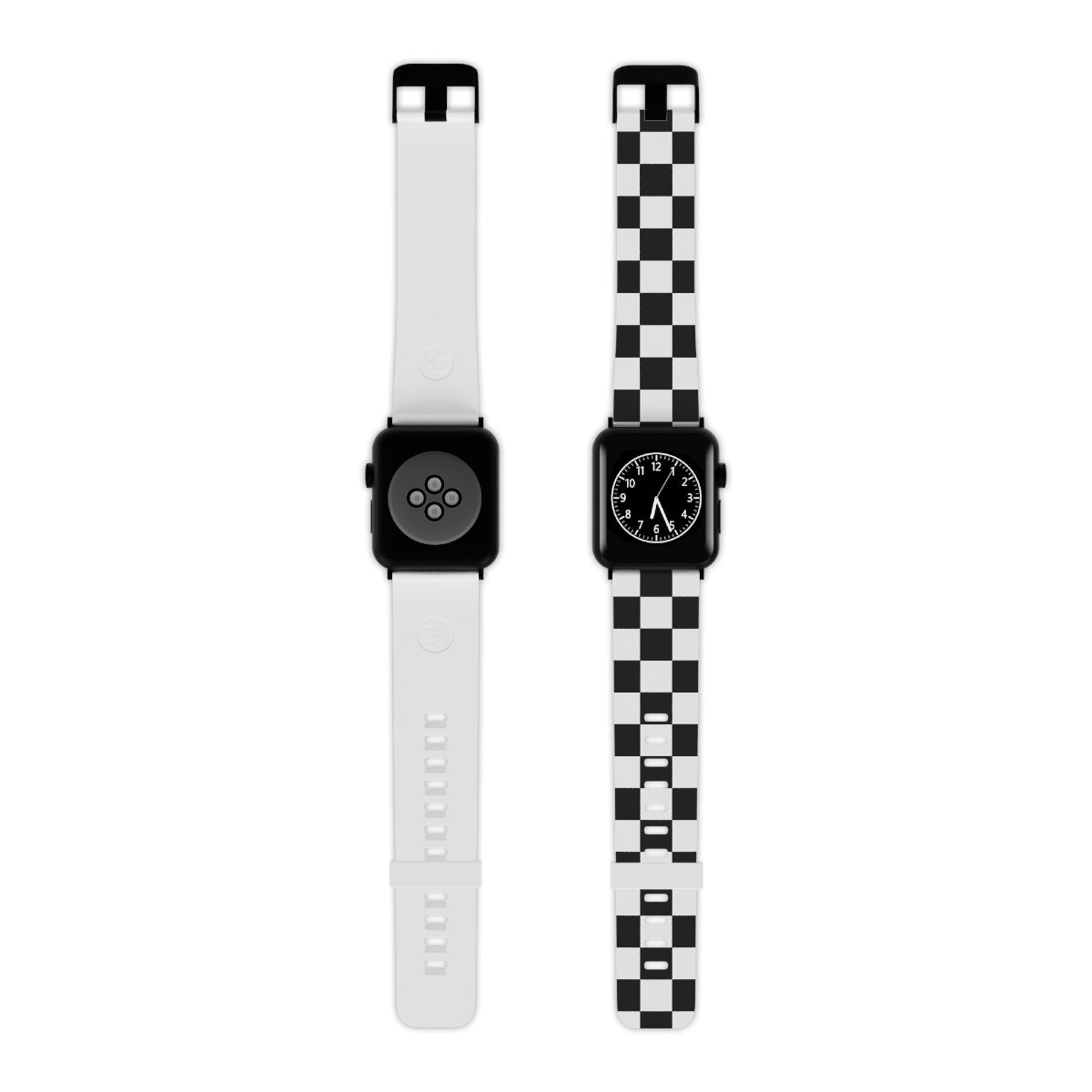 Checkered Apple Watch Band, Black White Check Designer Waterproof Sports Athletic 38mm 40mm 42mm 44mm Size Series 3 4 5 6 7 SE Strap Starcove Fashion
