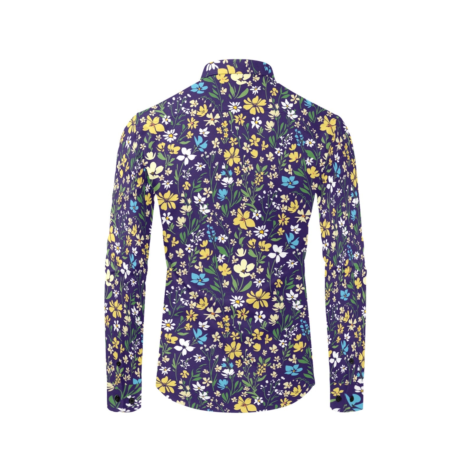 purple floral dress shirt Mardi Gras Floral Block Print Button Up Shirt S/M