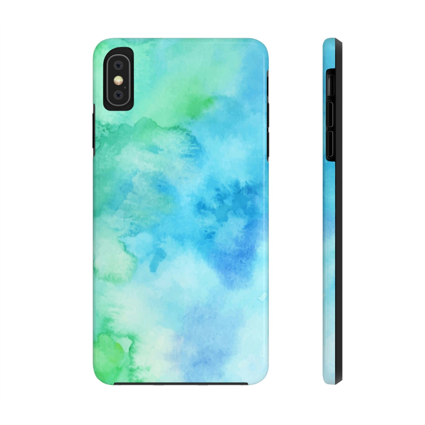 Blue Green Watercolor Iphone 14 13  Pro Max, Tie Dye Case Mate Tough Colorful Phone Print Cute iphone 12 11 XS XR X 7 8 Plus