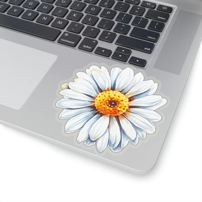 Daisy Sticker, White Flower Floral Art Laptop Decal Vinyl Cute Waterbottle Tumbler Car Waterproof Bumper Aesthetic Die Cut Wall Clear Starcove Fashion