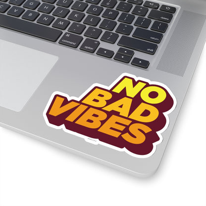 No Bad Vibes Sticker, Positive Inspiration Quote Laptop Decal Vinyl Cute Waterbottle Tumbler Car Bumper Aesthetic Die Cut Wall Mural Starcove Fashion