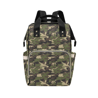 Camo Diaper Bag Backpack, Green Camouflage Baby Boy Girl Waterproof Insulated Pockets Stylish Mom Dad Designer Men Women Multipurpose