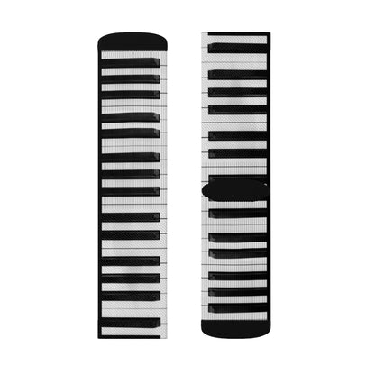 Piano Keys Socks, Fun Musical Player Gift Love Pianist Instrument Music Lover Musician Cool Funny Sublimation Crazy Cute Men Women Socks Starcove Fashion